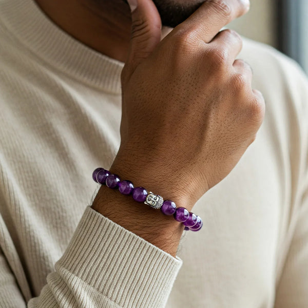 Amethyst Bracelet with FREE Raw Selenite Plate