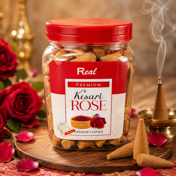 Premium Kesari Rose Dhoop Cones