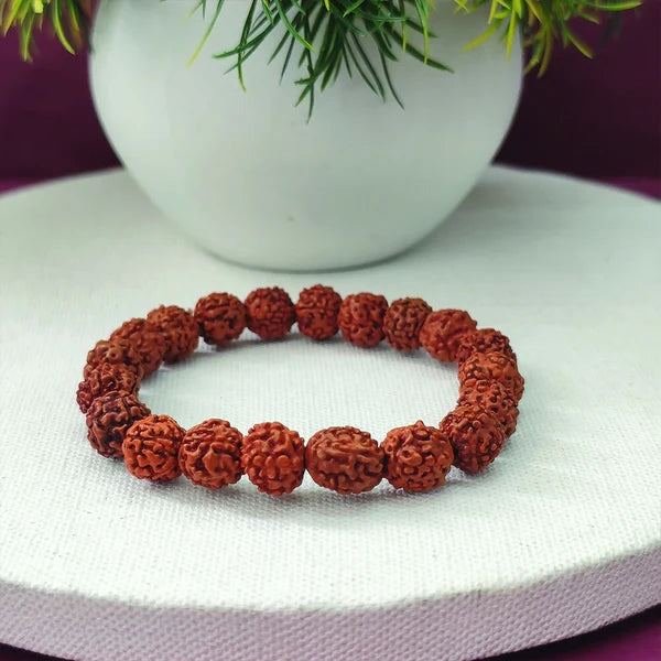 Rudraksha Beads Bracelet – Elastic Fit for Men & Women