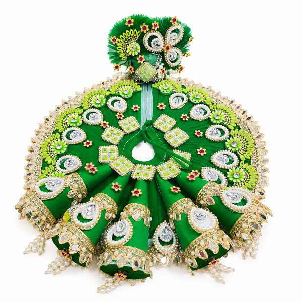 Designer Laddu Gopal Poshak – Emerald Green