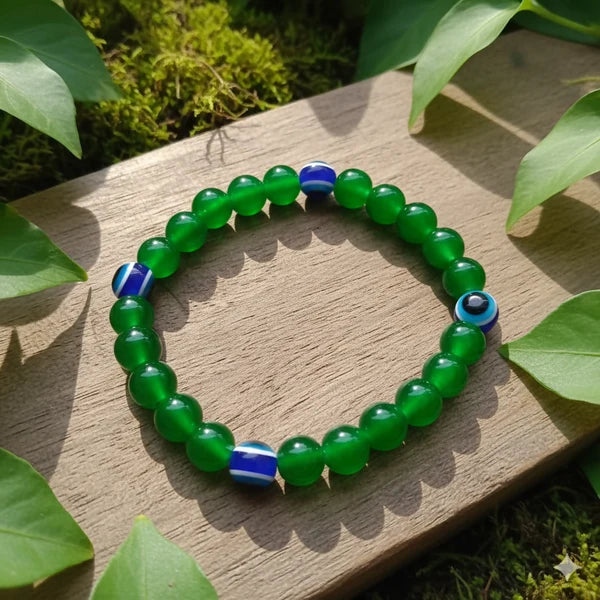 Green Evil Eye Bracelet – Protective Charm with Comfortable Fit