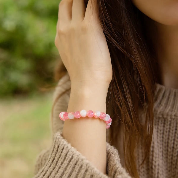 Crystal Crackle Glass Beads Bracelet
