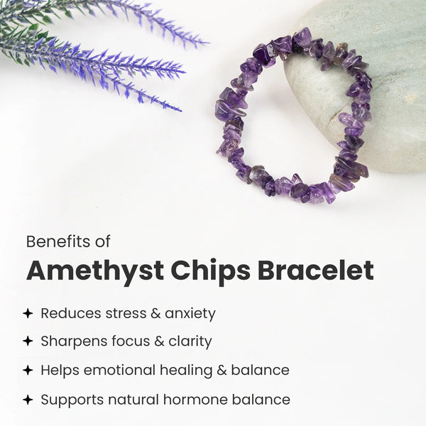 Amethyst Chips Bracelet Stretchable