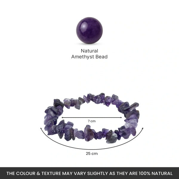 Amethyst Chips Bracelet Stretchable