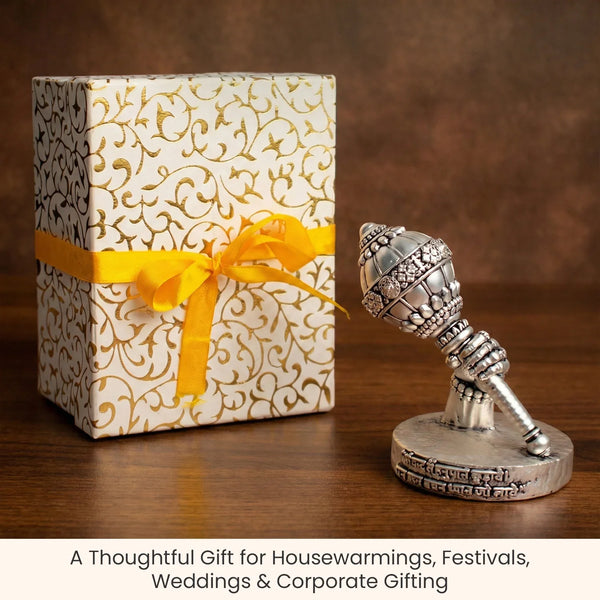 Siddh 999 Silver Plated Hanuman Gada Idol