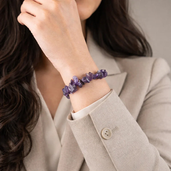 Amethyst Chips Bracelet Stretchable