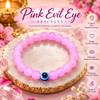 Pink Evil Eye Bracelet – Stylish Protection with Elegant Beads