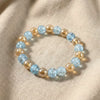 Dual-Tone Crystal Beaded Stretch Bracelet – Elegant Slip-On Design