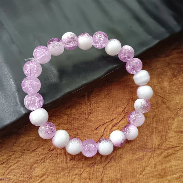 Crystal Crackle Glass Beads Bracelet