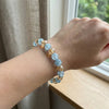 Dual-Tone Crystal Beaded Stretch Bracelet – Elegant Slip-On Design