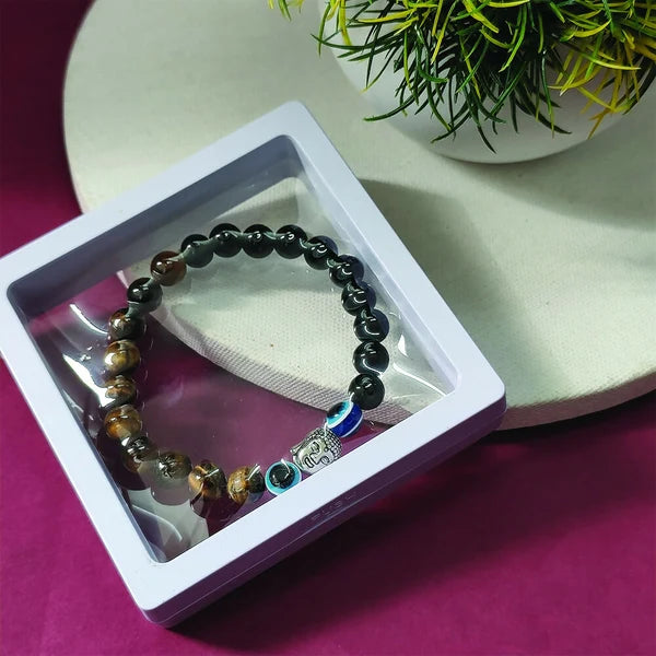 Tiger's Eye Beads Charm Bracelet – Protective Handmade Jewelry