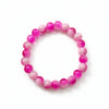 Dual-Tone Pink Beaded Stretch Bracelet – Elegant Comfort