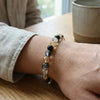Dual-Tone Crystal Beaded Stretch Bracelet