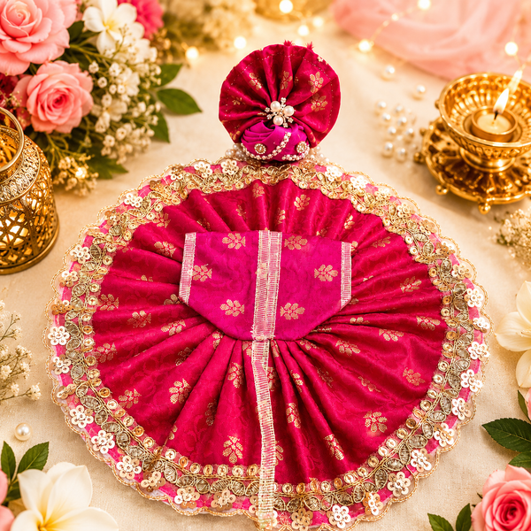Designer Laddu Gopal Poshak – Royal Magenta Pink