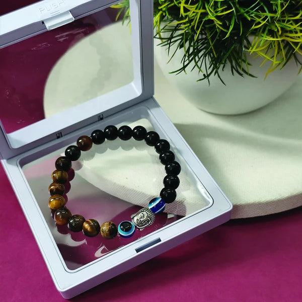 Tiger's Eye Beads Charm Bracelet – Protective Handmade Jewelry