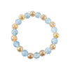 Dual-Tone Crystal Beaded Stretch Bracelet – Elegant Slip-On Design