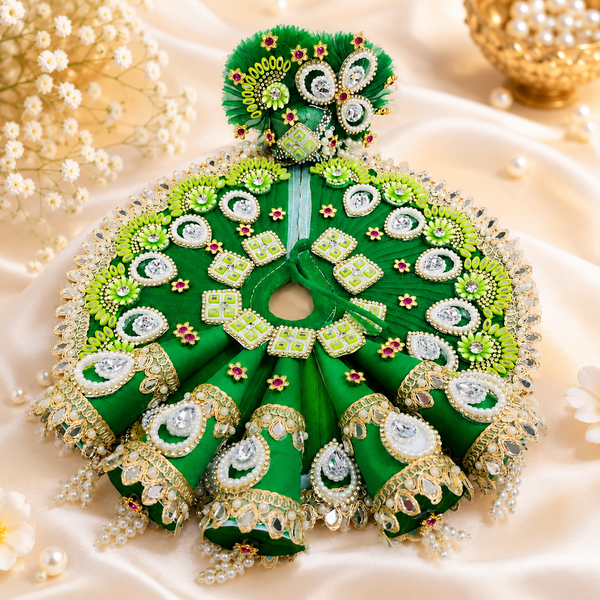 Designer Laddu Gopal Poshak – Emerald Green