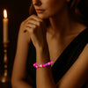 Dual-Tone Pink Beaded Stretch Bracelet – Elegant Comfort