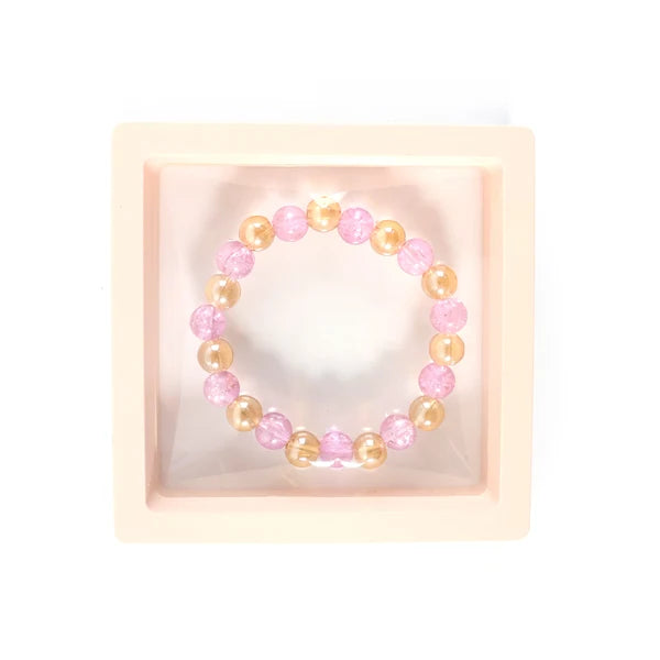 Dual-Tone Crystal Beaded Stretch Bracelet – Elegant & Comfortable