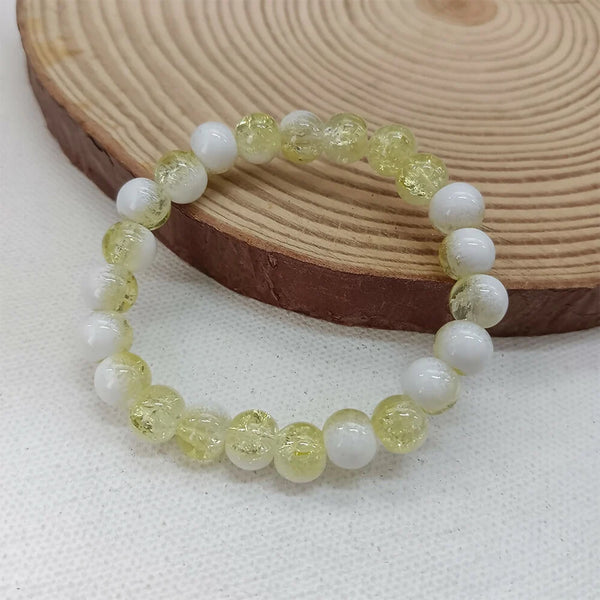 Crystal Crackle Glass Beads Bracelet