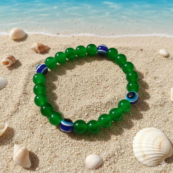 Green Evil Eye Bracelet – Protective Charm with Comfortable Fit