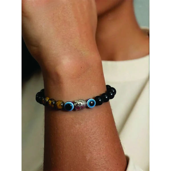 Tiger's Eye Beads Charm Bracelet – Protective Handmade Jewelry