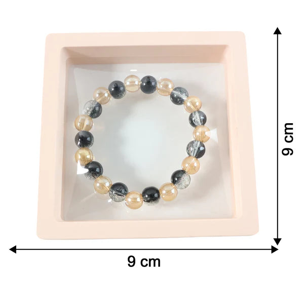 Dual-Tone Crystal Beaded Stretch Bracelet