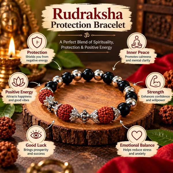 Rudraksha Bracelet – Spiritual Balance with Black Beads