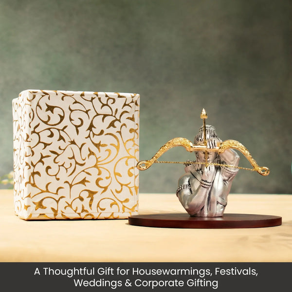 999 Silver Plated Shri Ram Dhanurdhari Idol